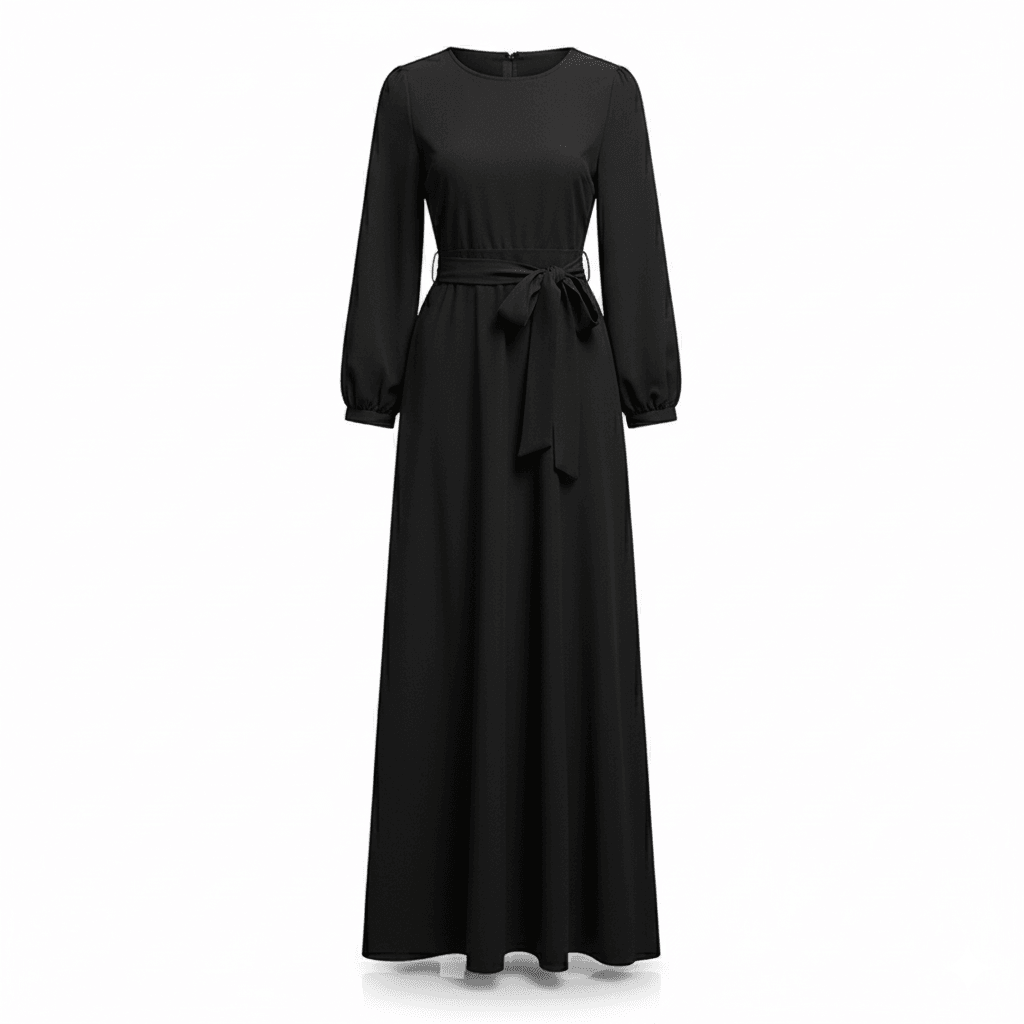 שמלת מקסי אלגנטית עם חגורה - Nessiha