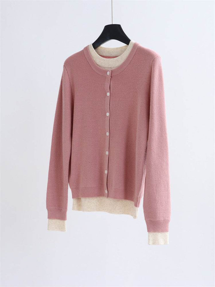 קרדיגן אפור קלאסי בשילוב גוונים רכים - Nessiha