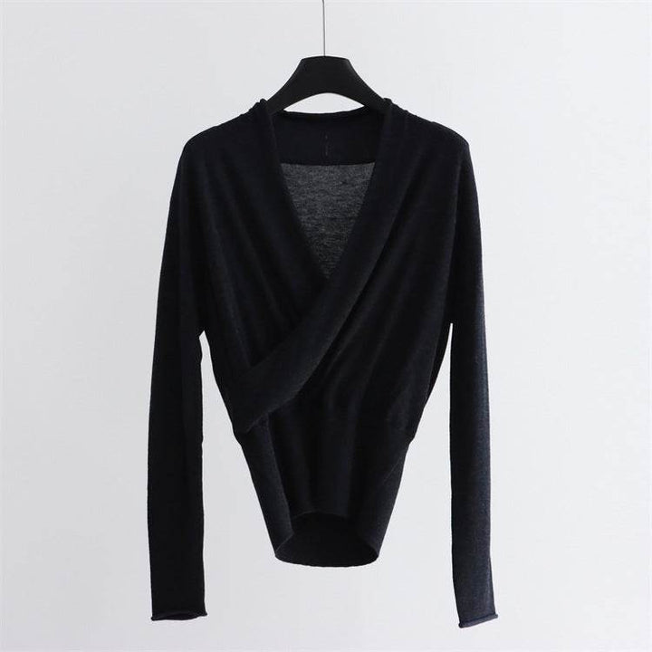 סריג שחור בגזרת מעטפת אלגנטית - Nessiha