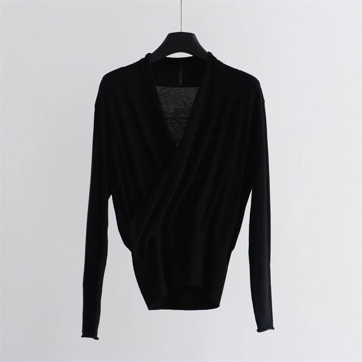 סריג שחור בגזרת מעטפת אלגנטית - Nessiha