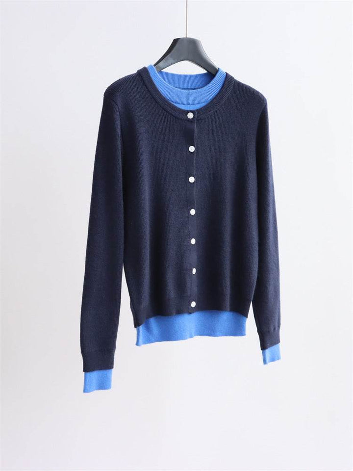 קרדיגן אפור קלאסי בשילוב גוונים רכים - Nessiha