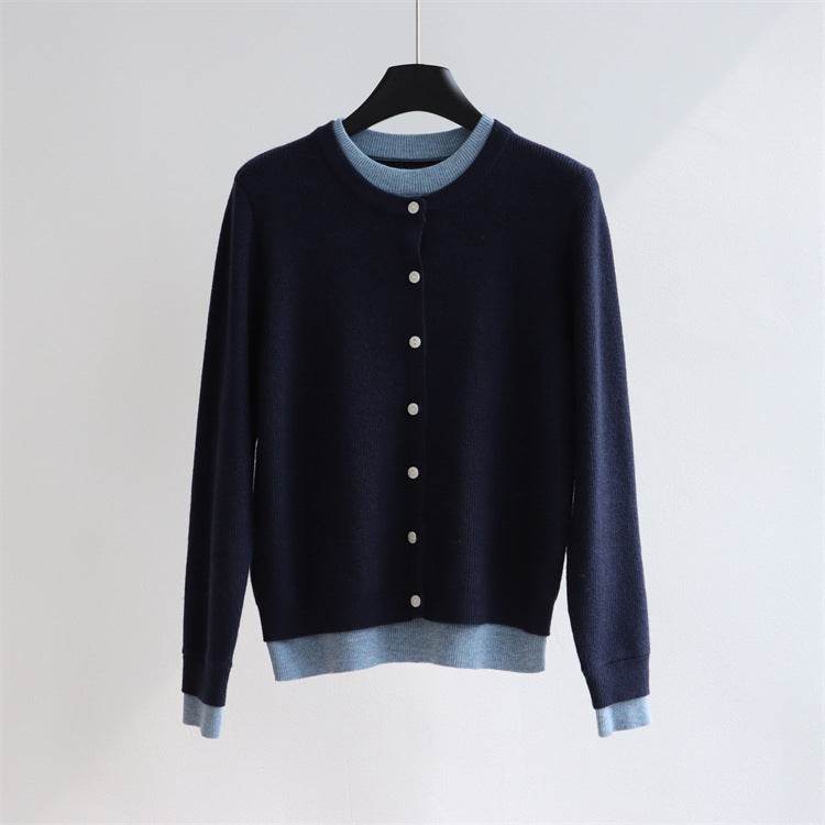 קרדיגן אפור קלאסי בשילוב גוונים רכים - Nessiha