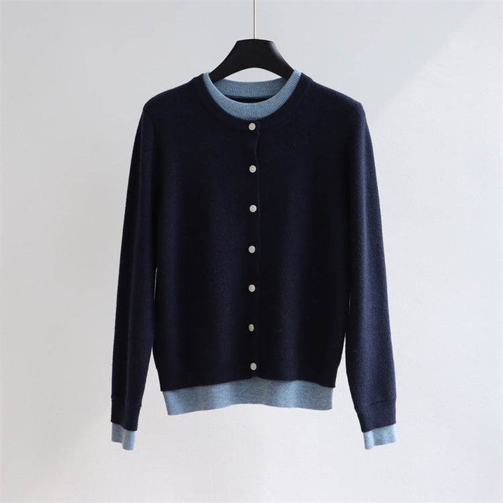 קרדיגן אפור קלאסי בשילוב גוונים רכים - Nessiha