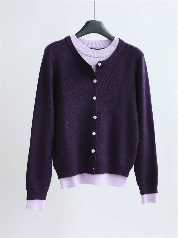 קרדיגן אפור קלאסי בשילוב גוונים רכים - Nessiha