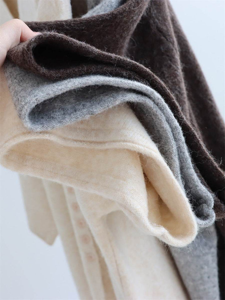 קרדיגן אפור רך בגזרת מעטפת רחבה - Nessiha