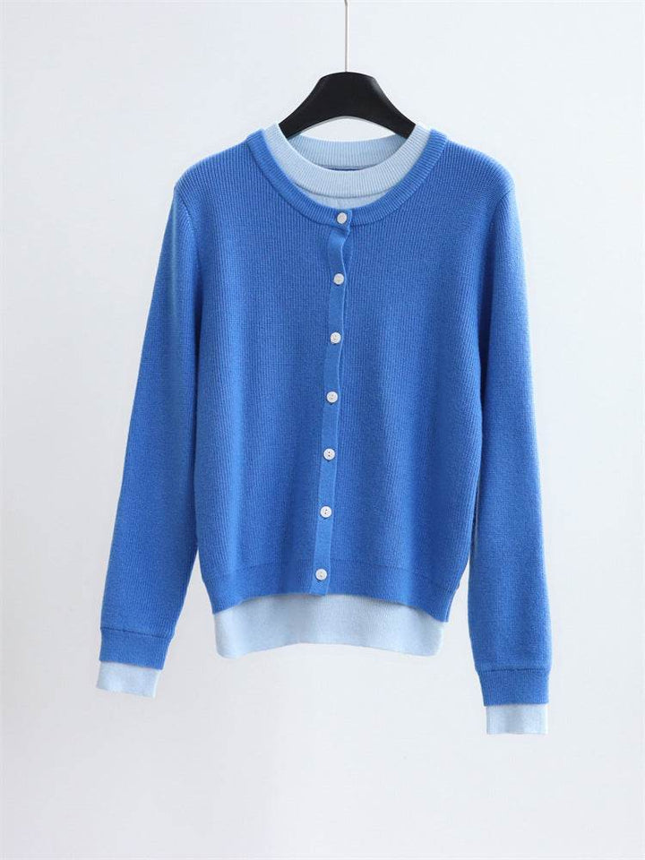 קרדיגן אפור קלאסי בשילוב גוונים רכים - Nessiha